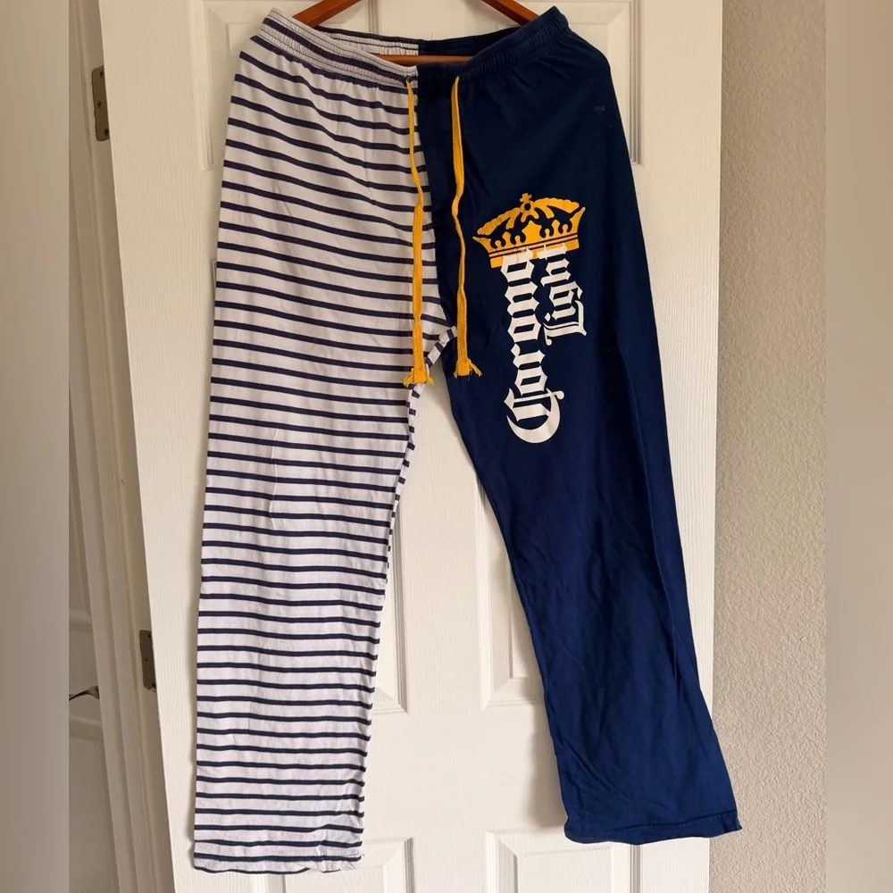 Men’s Corona Blue and White Striped Lounge Pants Size L - Picture 1 of 10